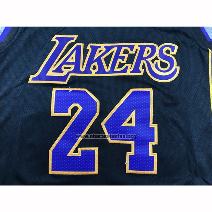 Camiseta Los Angeles Lakers Kobe Bryant NO 24 Retirement 2017-2018 Negro